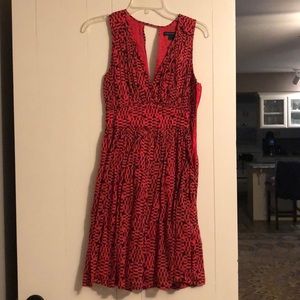 French Connection orange and brown cotton dress